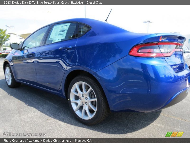Blue Streak Pearl Coat / Black/Light Diesel Gray 2013 Dodge Dart SXT