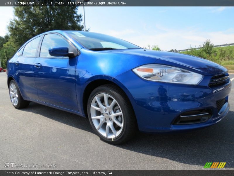 Blue Streak Pearl Coat / Black/Light Diesel Gray 2013 Dodge Dart SXT