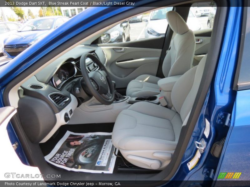 Blue Streak Pearl Coat / Black/Light Diesel Gray 2013 Dodge Dart SXT