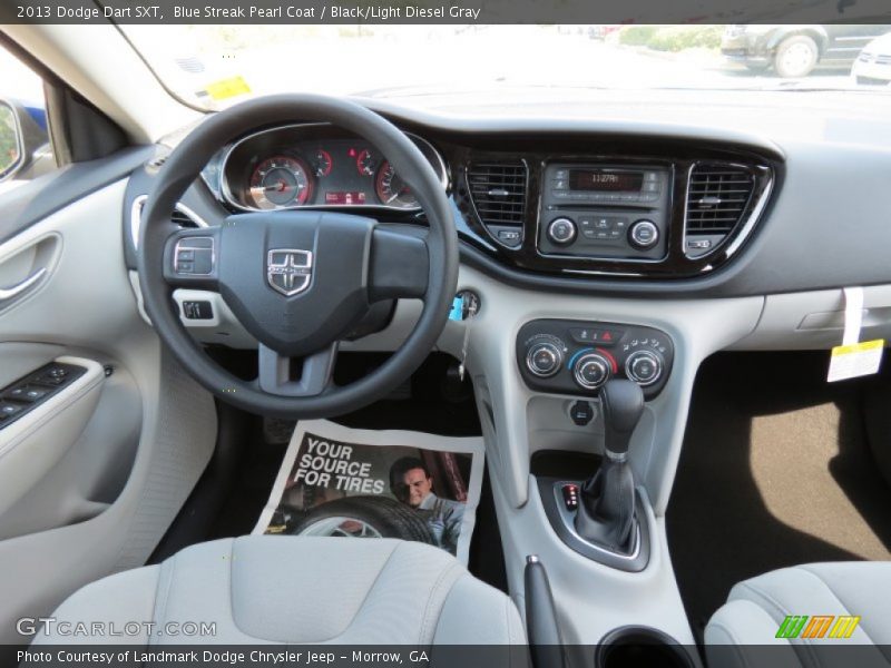 Blue Streak Pearl Coat / Black/Light Diesel Gray 2013 Dodge Dart SXT