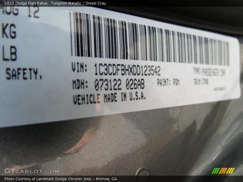 Tungsten Metallic / Diesel Gray 2013 Dodge Dart Rallye