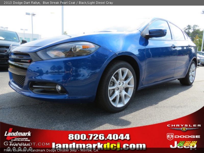 Blue Streak Pearl Coat / Black/Light Diesel Gray 2013 Dodge Dart Rallye