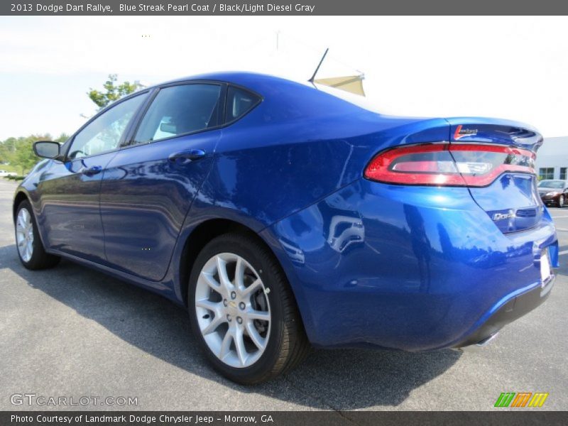 Blue Streak Pearl Coat / Black/Light Diesel Gray 2013 Dodge Dart Rallye