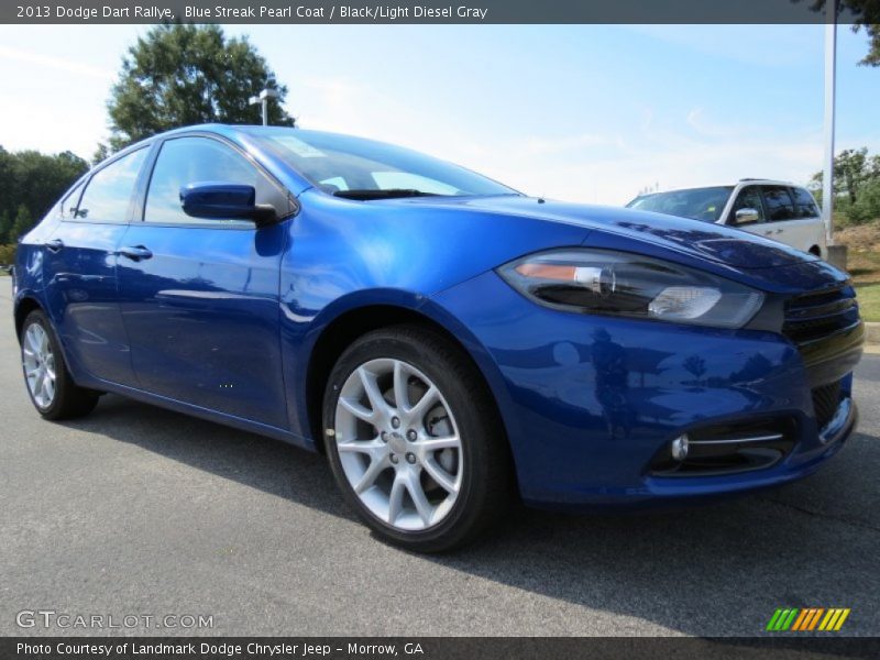 Blue Streak Pearl Coat / Black/Light Diesel Gray 2013 Dodge Dart Rallye