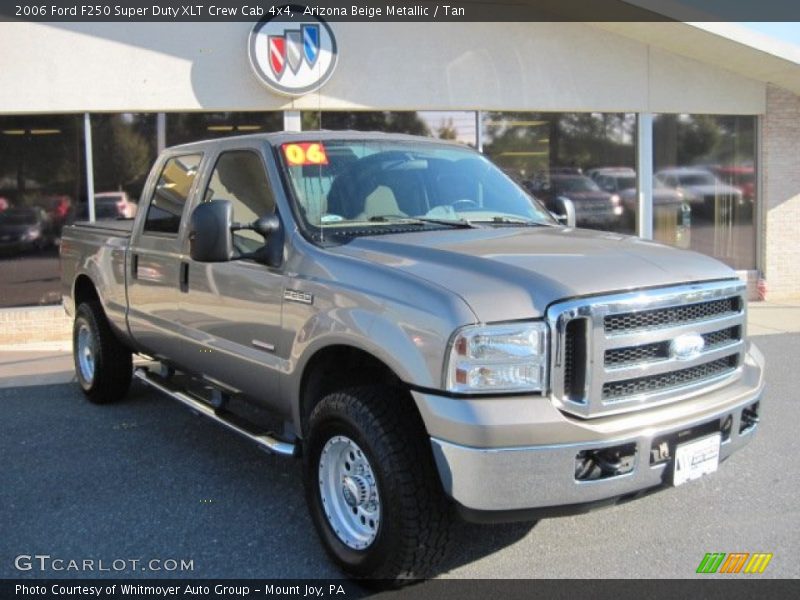 Arizona Beige Metallic / Tan 2006 Ford F250 Super Duty XLT Crew Cab 4x4