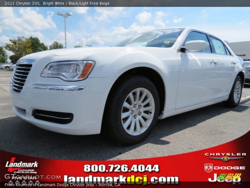 Bright White / Black/Light Frost Beige 2013 Chrysler 300