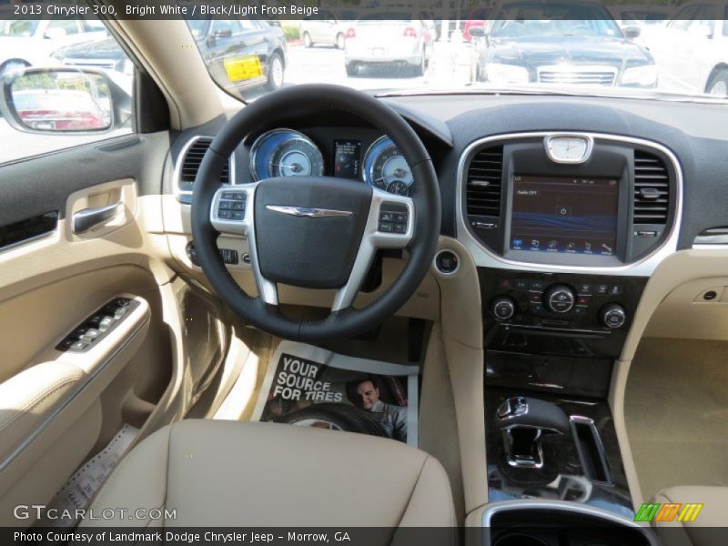 Bright White / Black/Light Frost Beige 2013 Chrysler 300