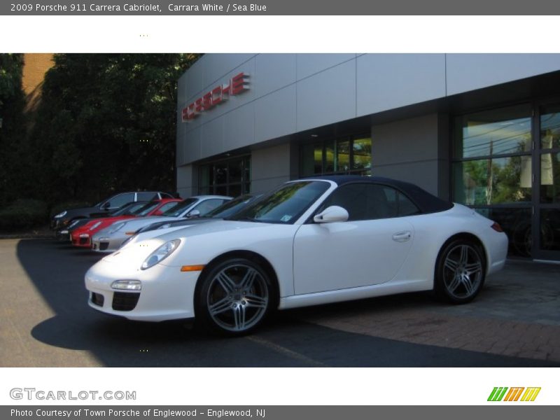 Carrara White / Sea Blue 2009 Porsche 911 Carrera Cabriolet