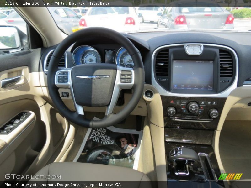 Bright White / Black/Light Frost Beige 2013 Chrysler 300