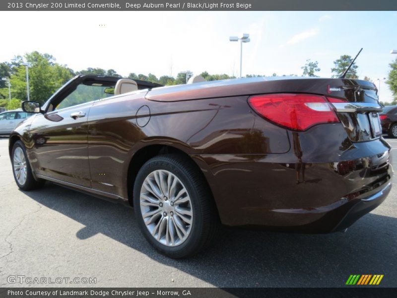 Deep Auburn Pearl / Black/Light Frost Beige 2013 Chrysler 200 Limited Convertible