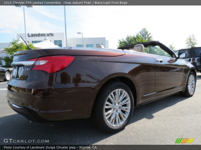 Deep Auburn Pearl / Black/Light Frost Beige 2013 Chrysler 200 Limited Convertible