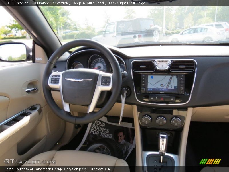 Deep Auburn Pearl / Black/Light Frost Beige 2013 Chrysler 200 Limited Convertible