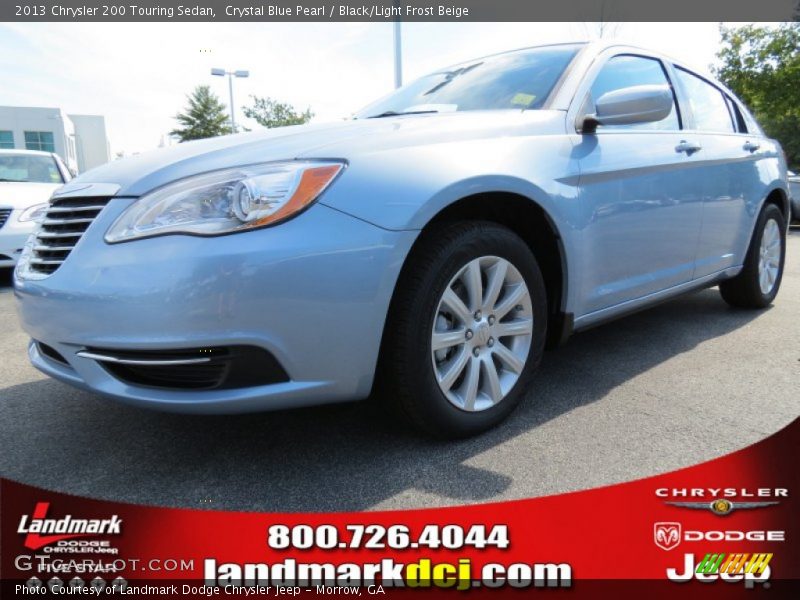 Crystal Blue Pearl / Black/Light Frost Beige 2013 Chrysler 200 Touring Sedan