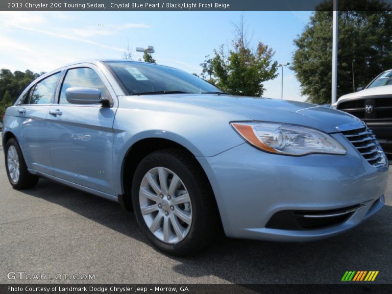 Crystal Blue Pearl / Black/Light Frost Beige 2013 Chrysler 200 Touring Sedan