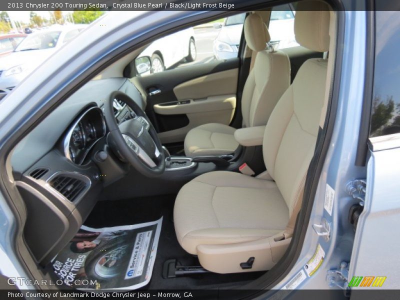 Crystal Blue Pearl / Black/Light Frost Beige 2013 Chrysler 200 Touring Sedan