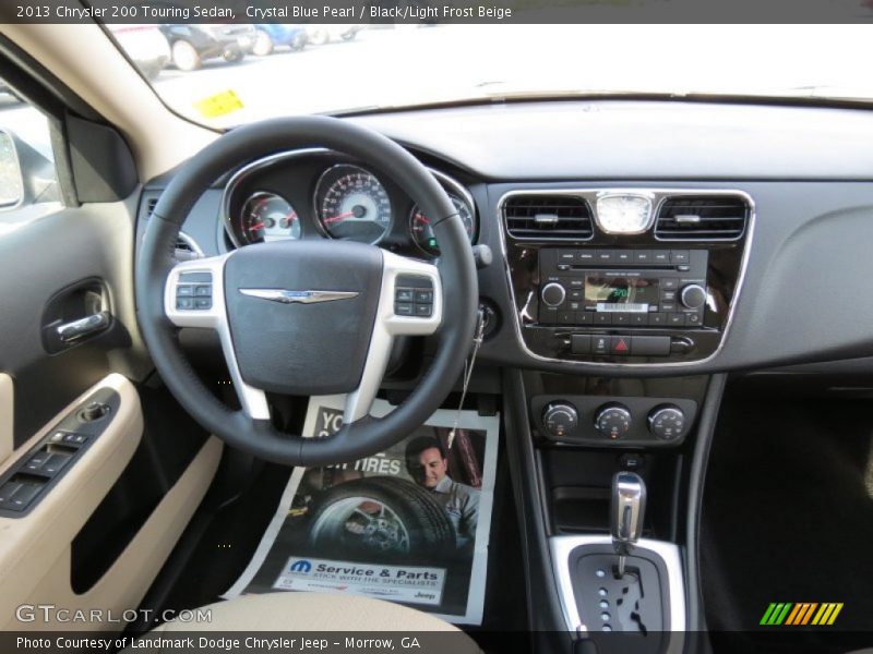 Crystal Blue Pearl / Black/Light Frost Beige 2013 Chrysler 200 Touring Sedan