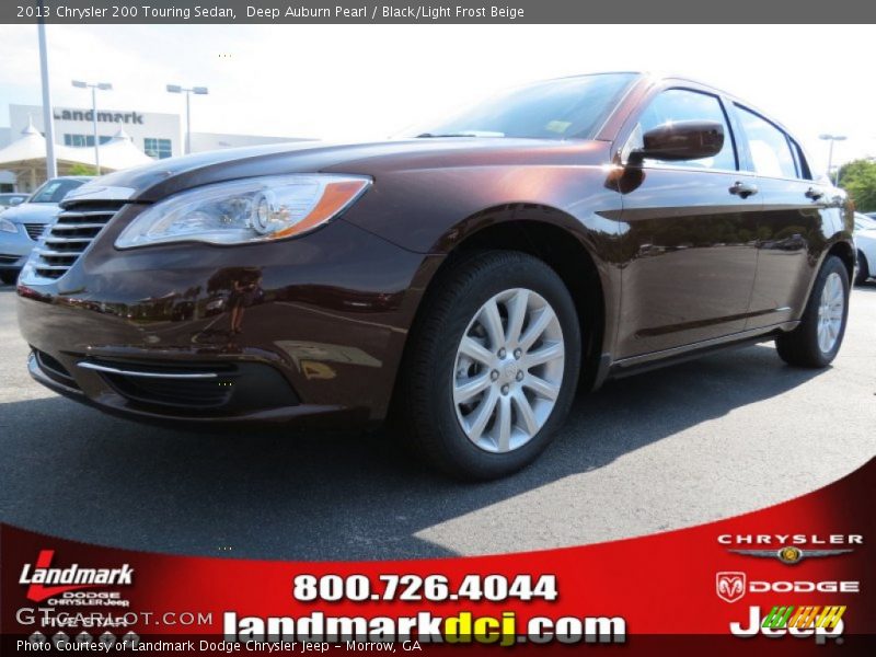 Deep Auburn Pearl / Black/Light Frost Beige 2013 Chrysler 200 Touring Sedan