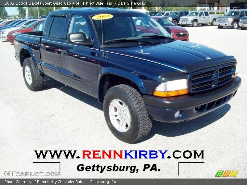 Patriot Blue Pearl / Dark Slate Gray 2003 Dodge Dakota Sport Quad Cab 4x4