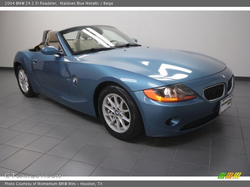 Maldives Blue Metallic / Beige 2004 BMW Z4 2.5i Roadster