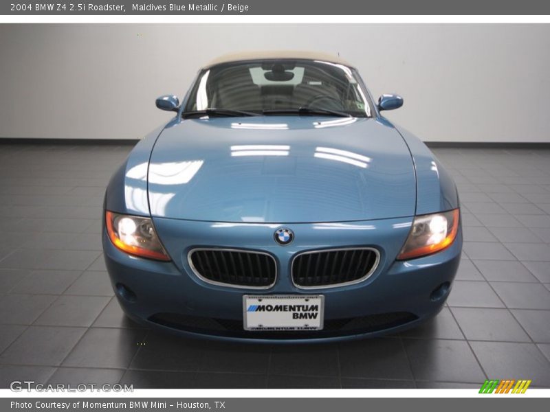 Maldives Blue Metallic / Beige 2004 BMW Z4 2.5i Roadster