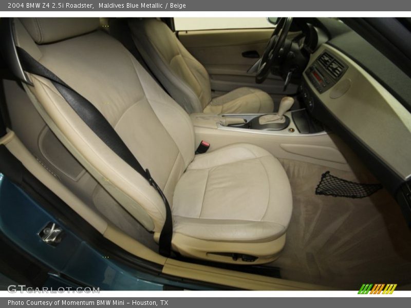 Maldives Blue Metallic / Beige 2004 BMW Z4 2.5i Roadster