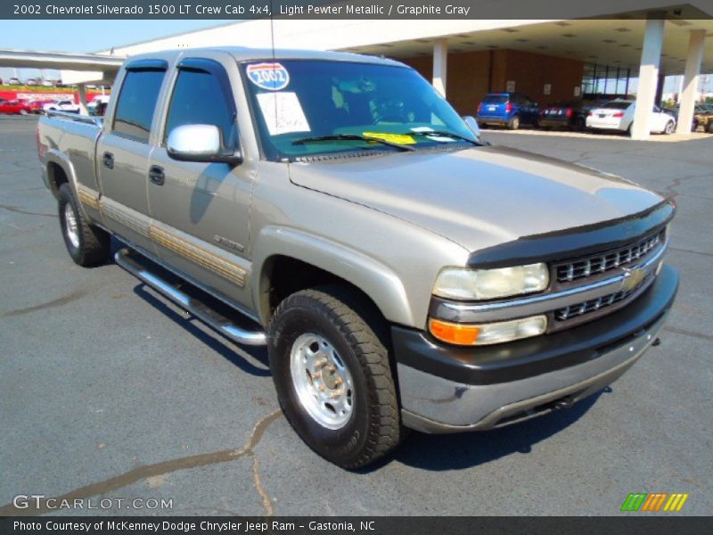 Light Pewter Metallic / Graphite Gray 2002 Chevrolet Silverado 1500 LT Crew Cab 4x4