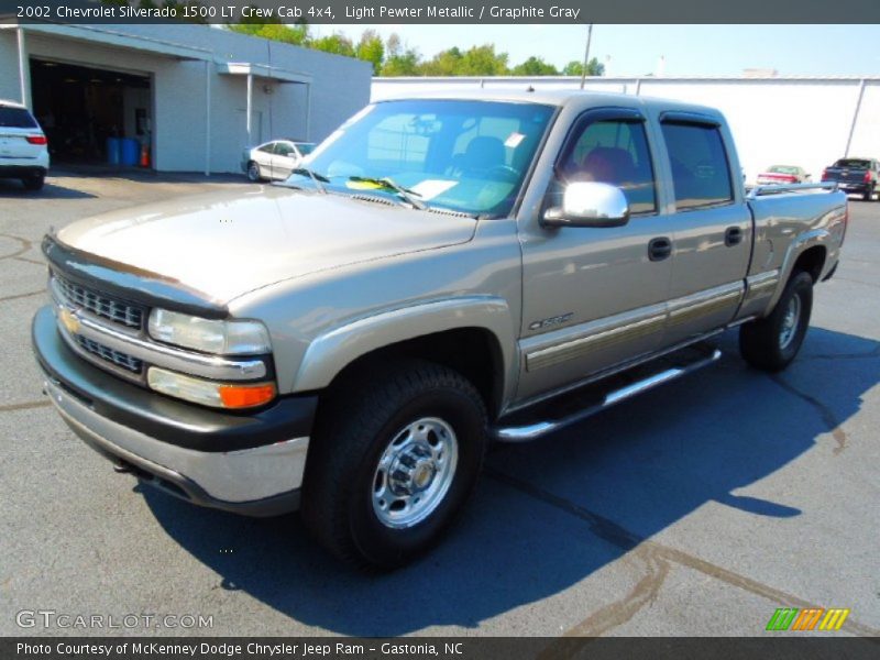 Light Pewter Metallic / Graphite Gray 2002 Chevrolet Silverado 1500 LT Crew Cab 4x4