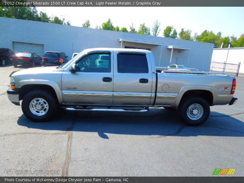 Light Pewter Metallic / Graphite Gray 2002 Chevrolet Silverado 1500 LT Crew Cab 4x4