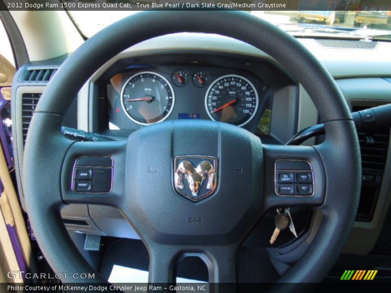 True Blue Pearl / Dark Slate Gray/Medium Graystone 2012 Dodge Ram 1500 Express Quad Cab