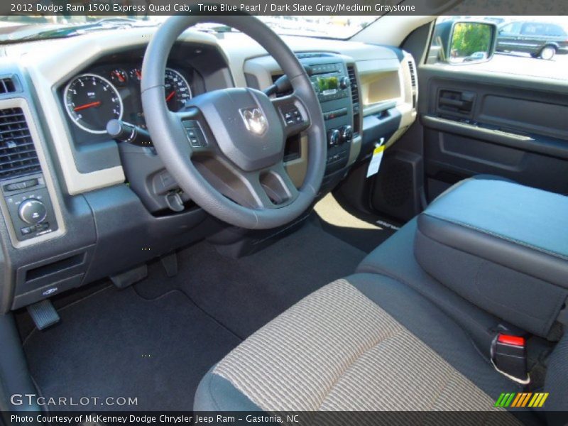 True Blue Pearl / Dark Slate Gray/Medium Graystone 2012 Dodge Ram 1500 Express Quad Cab