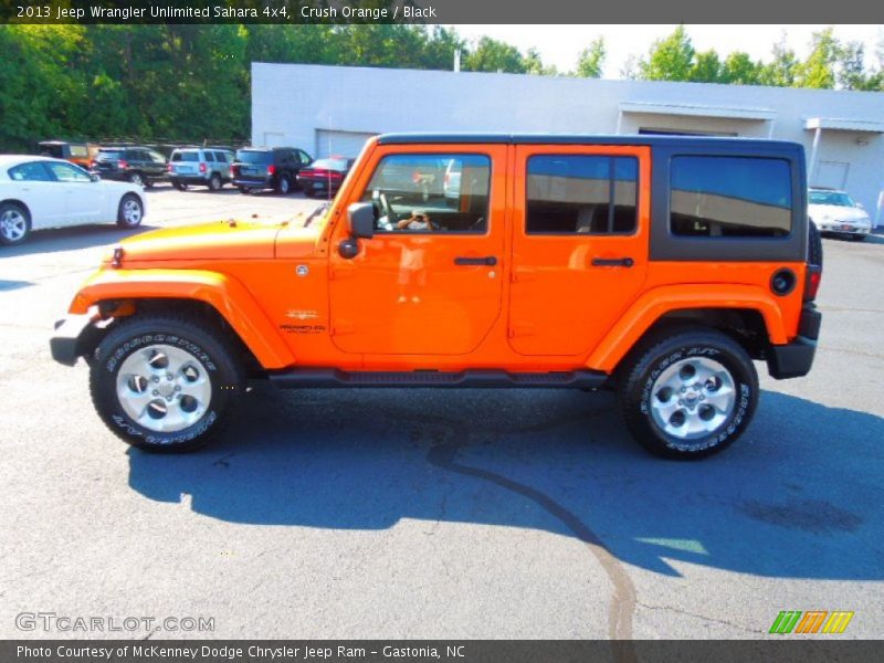 Crush Orange / Black 2013 Jeep Wrangler Unlimited Sahara 4x4