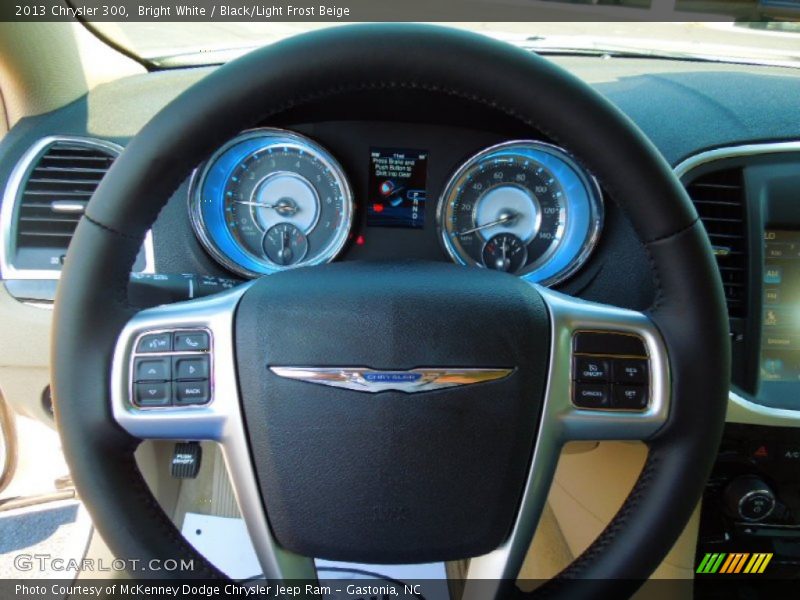 Bright White / Black/Light Frost Beige 2013 Chrysler 300