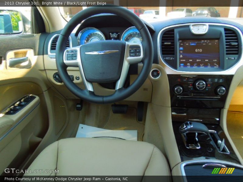 Bright White / Black/Light Frost Beige 2013 Chrysler 300