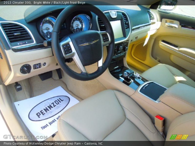 Bright White / Black/Light Frost Beige 2013 Chrysler 300