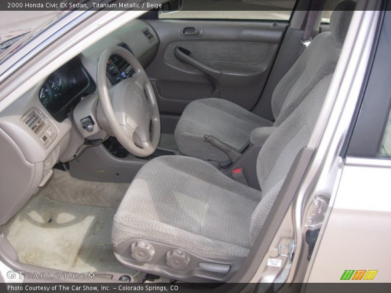Titanium Metallic / Beige 2000 Honda Civic EX Sedan