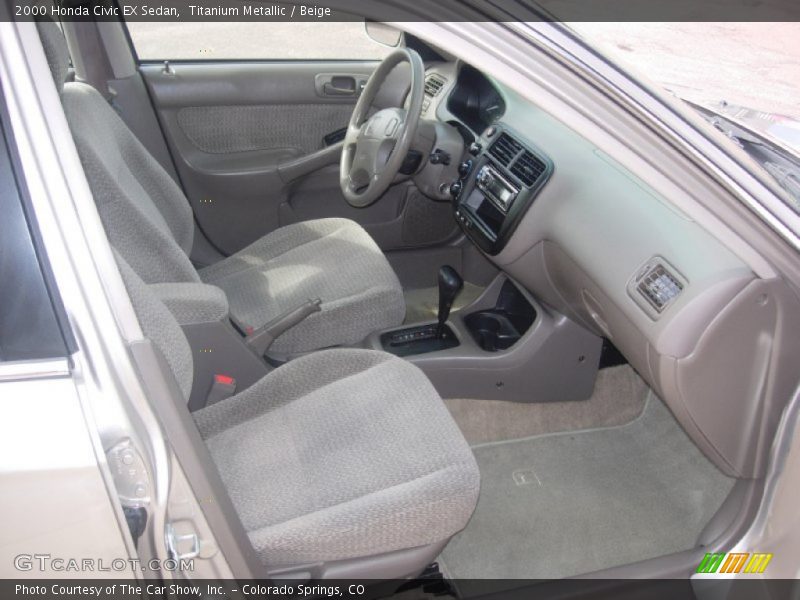 Titanium Metallic / Beige 2000 Honda Civic EX Sedan