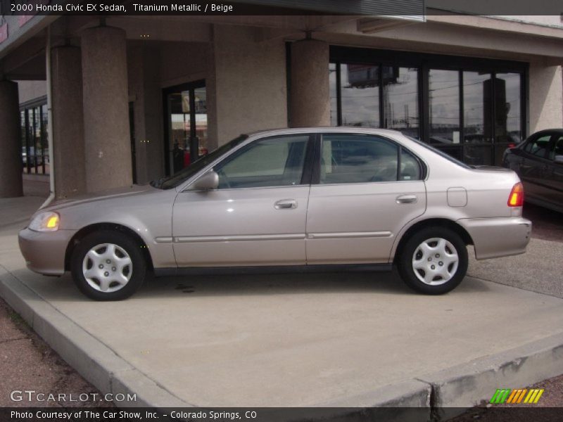 Titanium Metallic / Beige 2000 Honda Civic EX Sedan