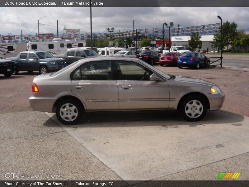 Titanium Metallic / Beige 2000 Honda Civic EX Sedan