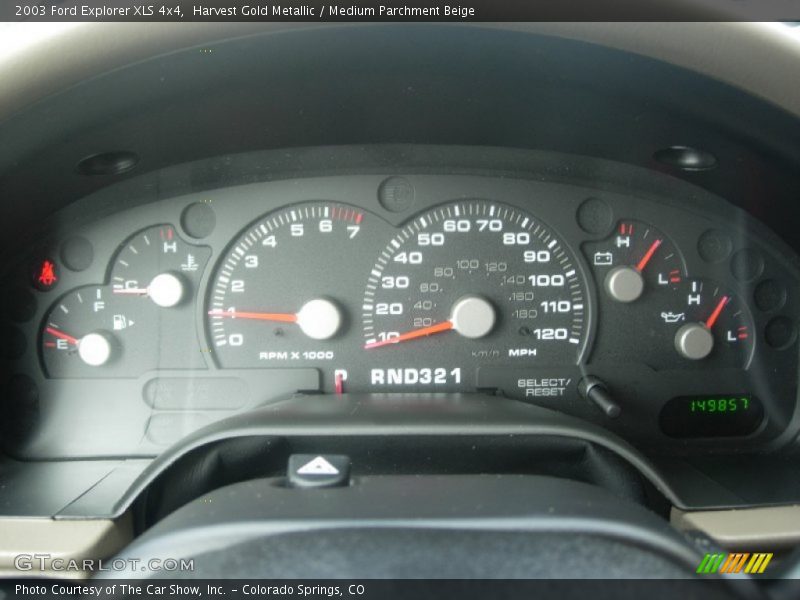 Harvest Gold Metallic / Medium Parchment Beige 2003 Ford Explorer XLS 4x4