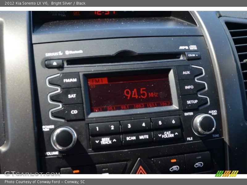 Bright Silver / Black 2012 Kia Sorento LX V6