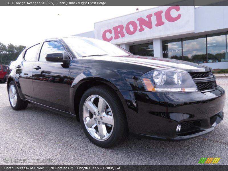 Black / Black/Light Frost Beige 2013 Dodge Avenger SXT V6