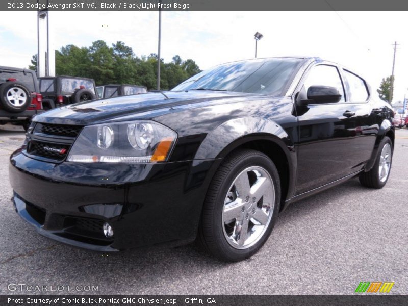 Black / Black/Light Frost Beige 2013 Dodge Avenger SXT V6