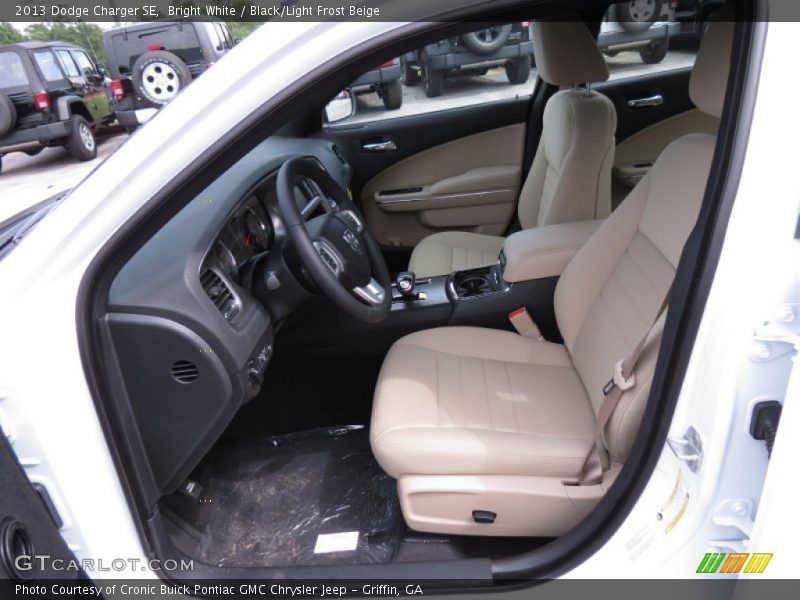 Bright White / Black/Light Frost Beige 2013 Dodge Charger SE