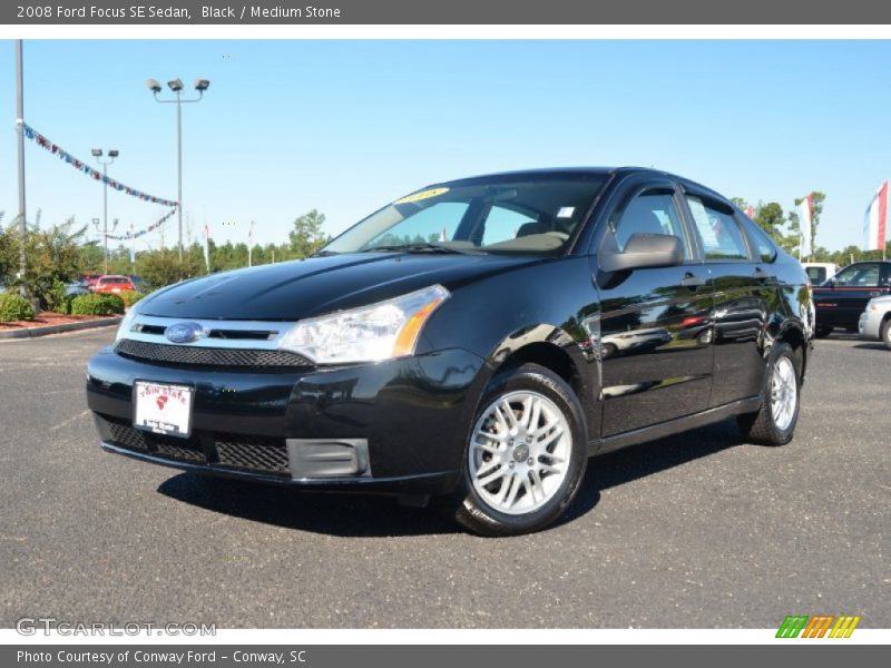 Black / Medium Stone 2008 Ford Focus SE Sedan