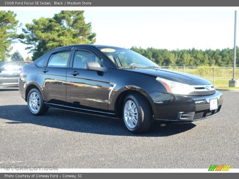 Black / Medium Stone 2008 Ford Focus SE Sedan