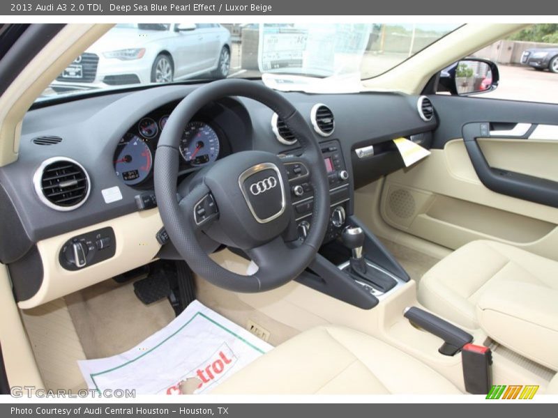 Deep Sea Blue Pearl Effect / Luxor Beige 2013 Audi A3 2.0 TDI