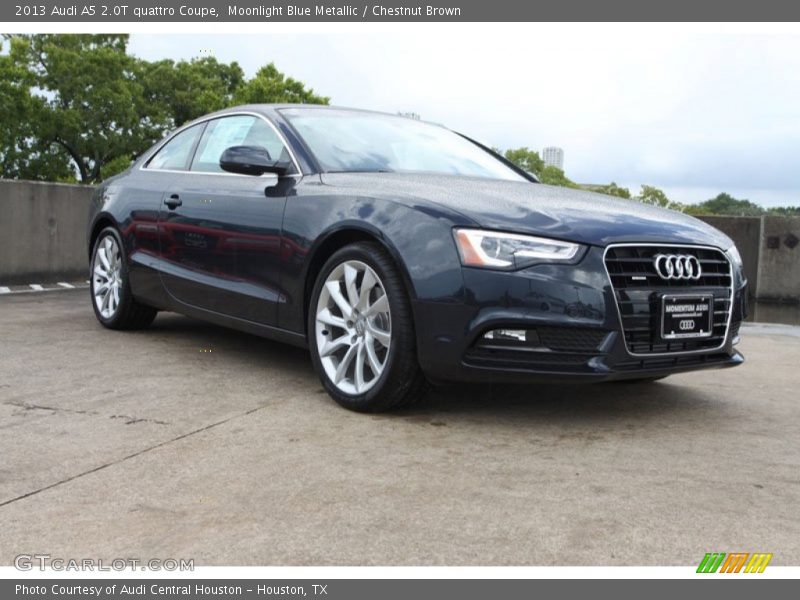 Moonlight Blue Metallic / Chestnut Brown 2013 Audi A5 2.0T quattro Coupe