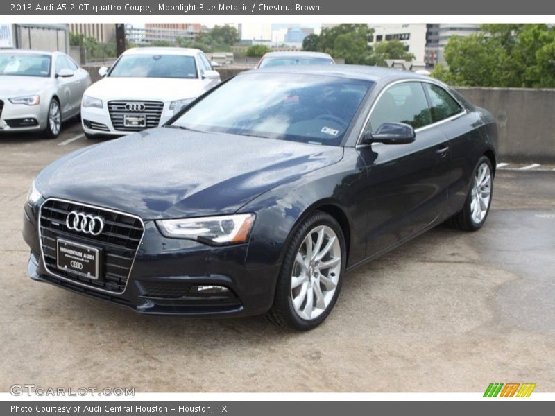 Moonlight Blue Metallic / Chestnut Brown 2013 Audi A5 2.0T quattro Coupe