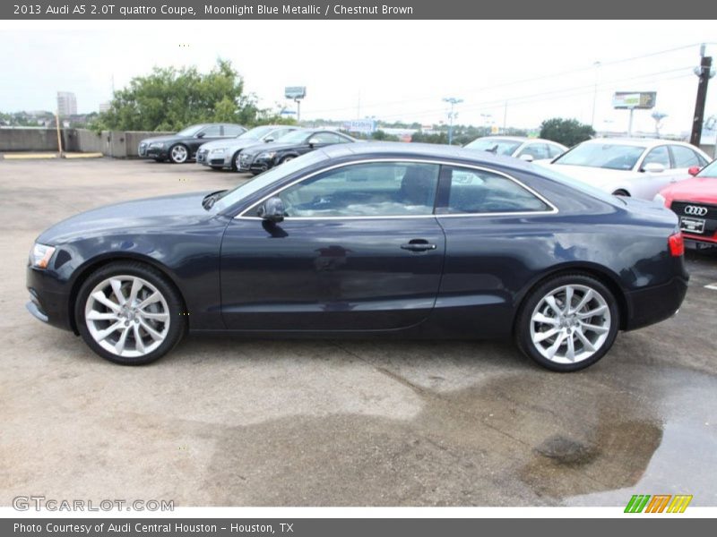 Moonlight Blue Metallic / Chestnut Brown 2013 Audi A5 2.0T quattro Coupe
