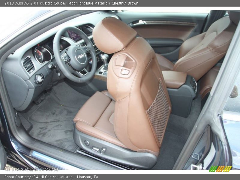 Moonlight Blue Metallic / Chestnut Brown 2013 Audi A5 2.0T quattro Coupe